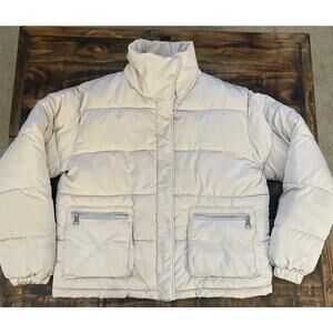 Forever 21 Women’s Quilted Puffer Jacket Size M Cream Color
